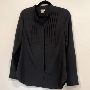 J. Crew Black Tuxedo Blouse